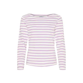 Antibes Striped Long Sleeve Tee - Pearl/Violet