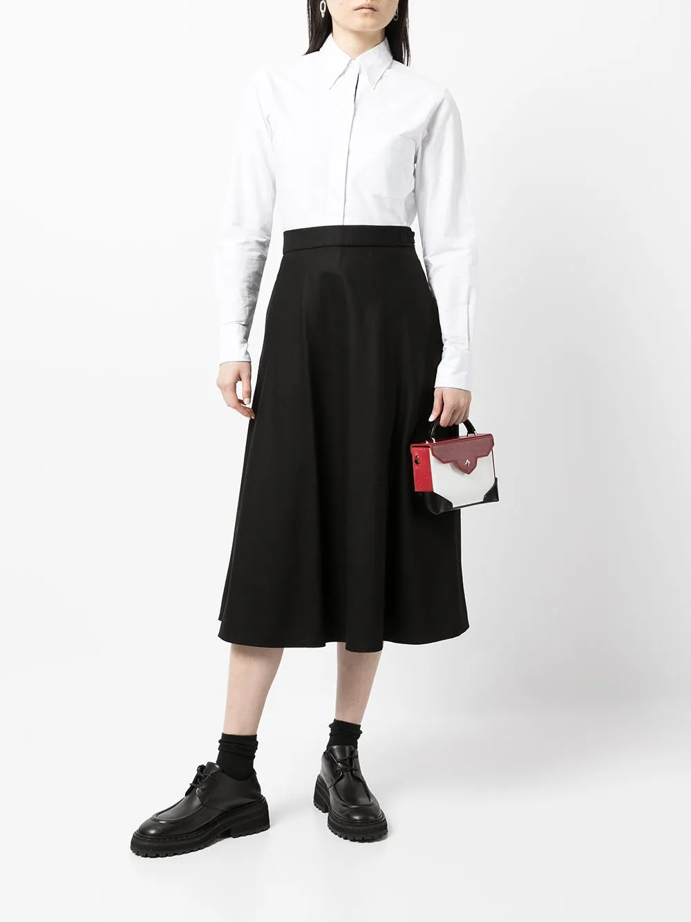 Below Knee Aline Flare Skirt