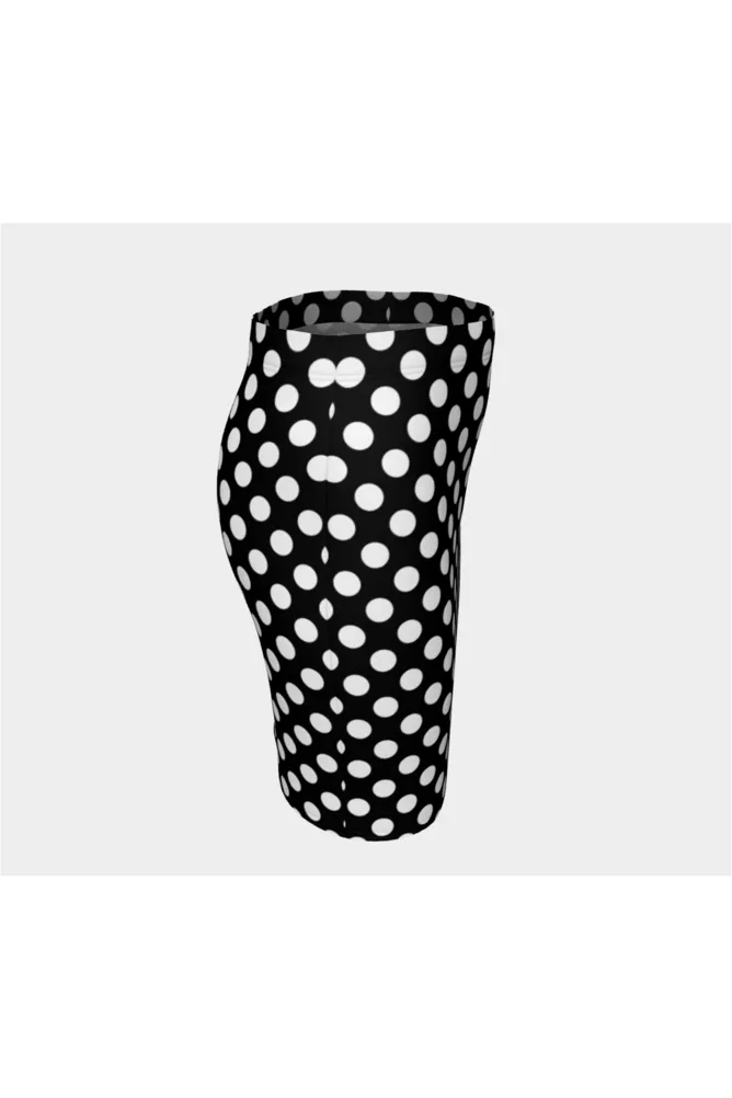 Black & White Polkadot Fitted Skirt