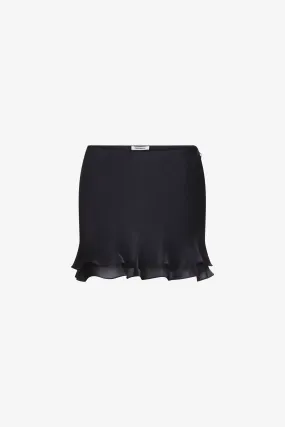 Black Double Layer Mini Skirt