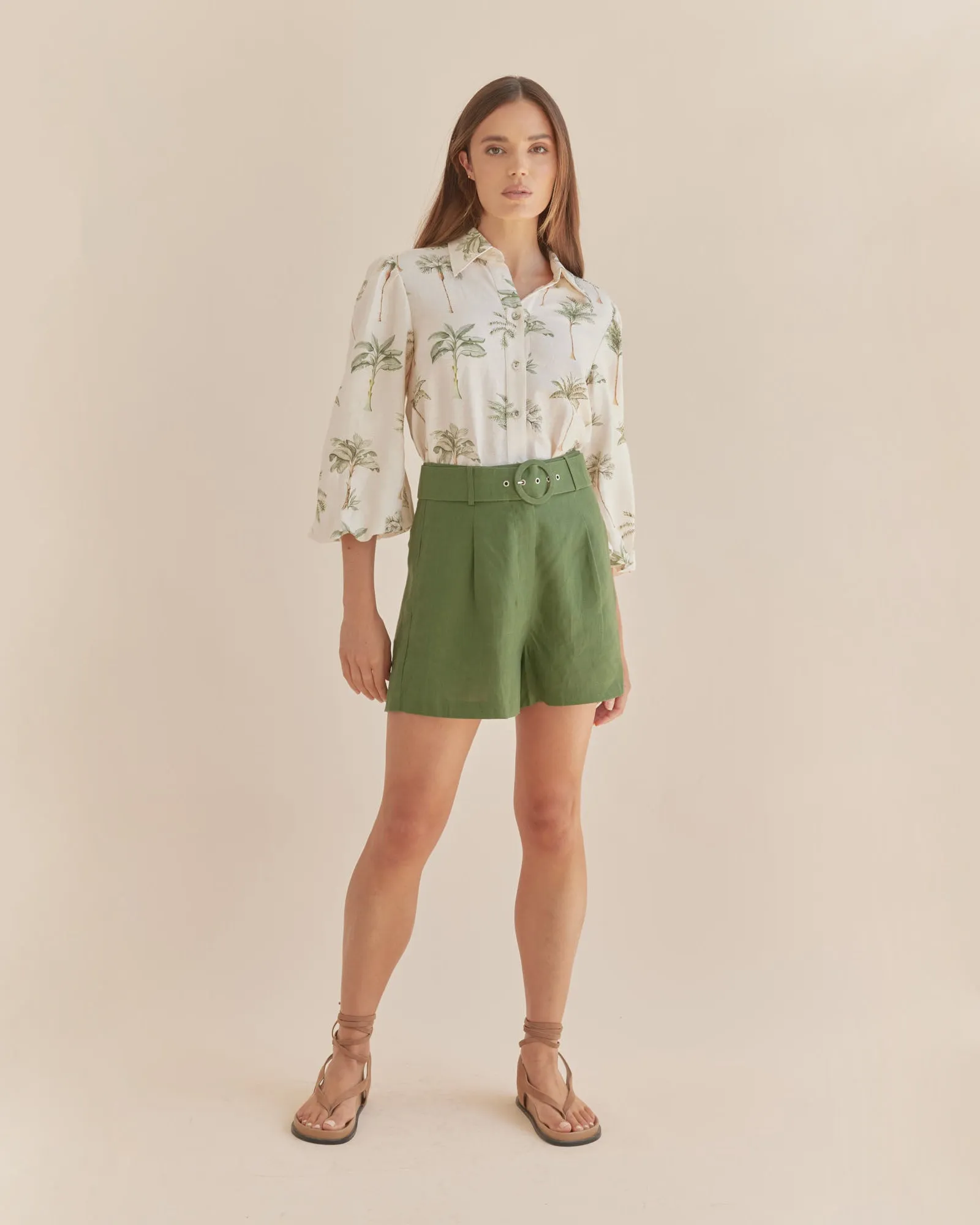 Brydie Linen Short - Verdant