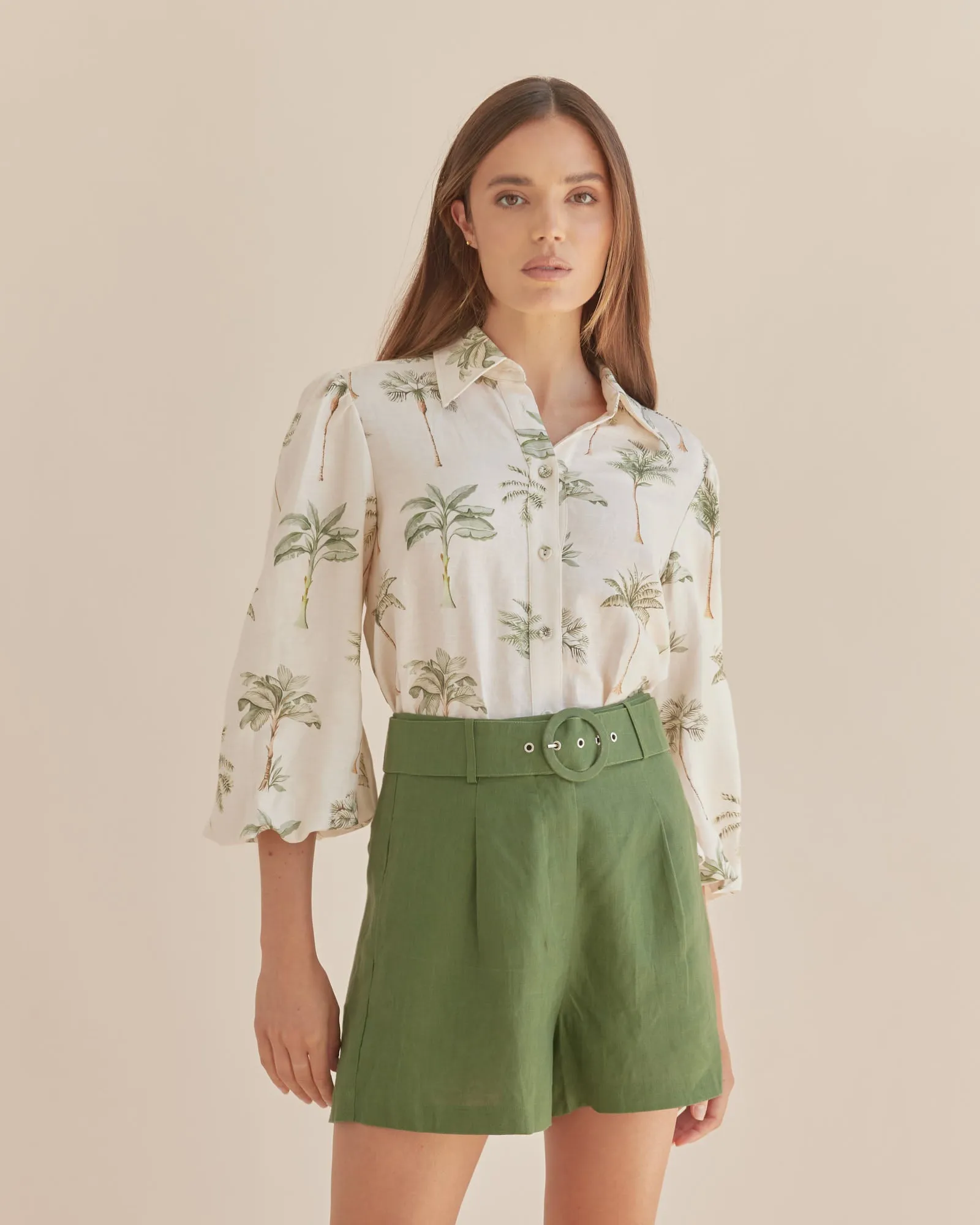 Brydie Linen Short - Verdant