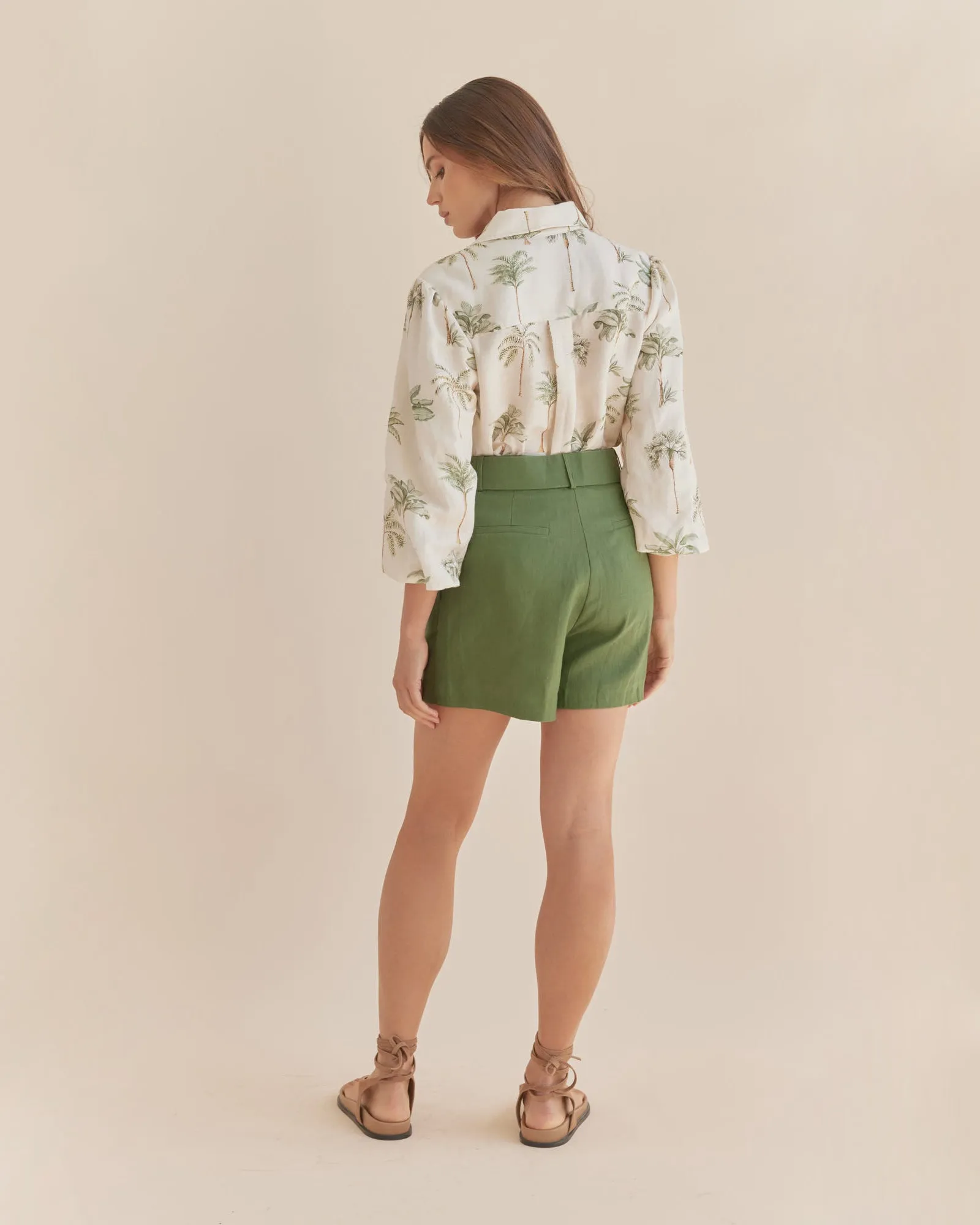 Brydie Linen Short - Verdant