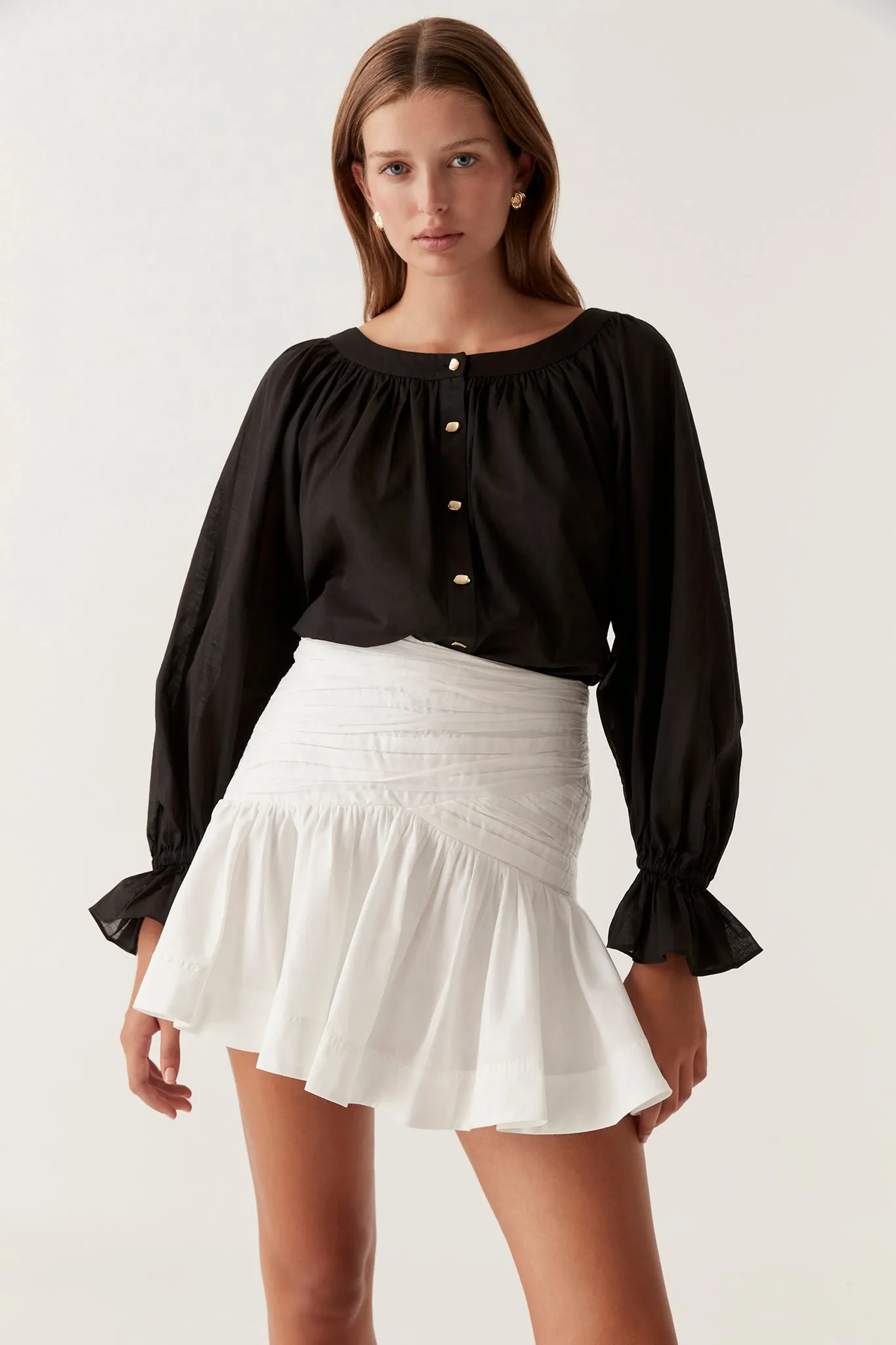 Carrie Ruched Mini Skirt