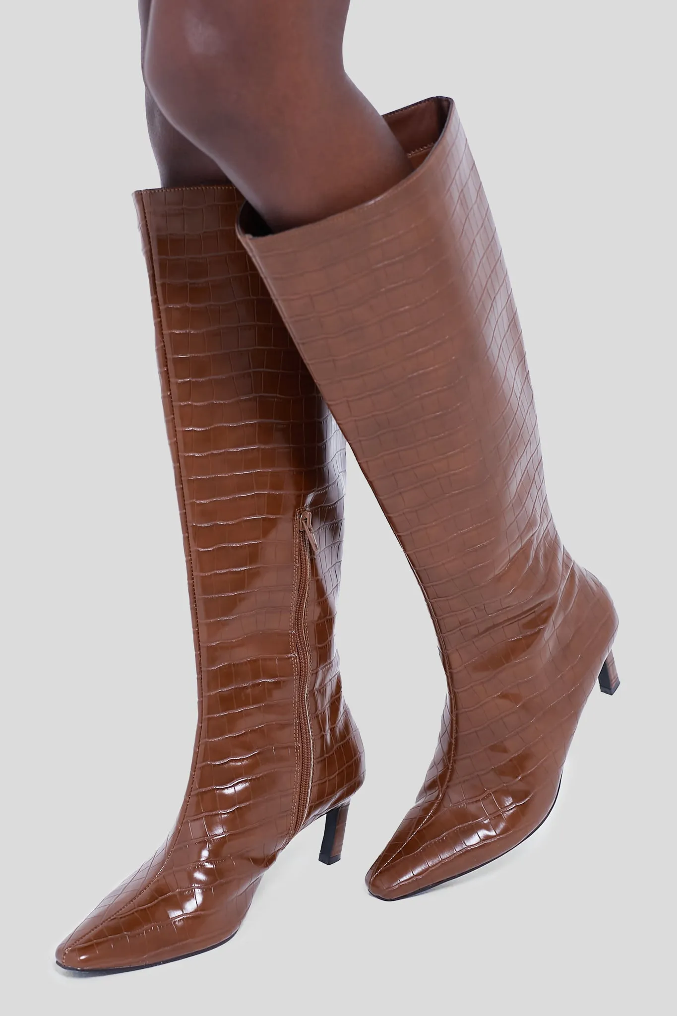 Cognac Croc Robbie Boots