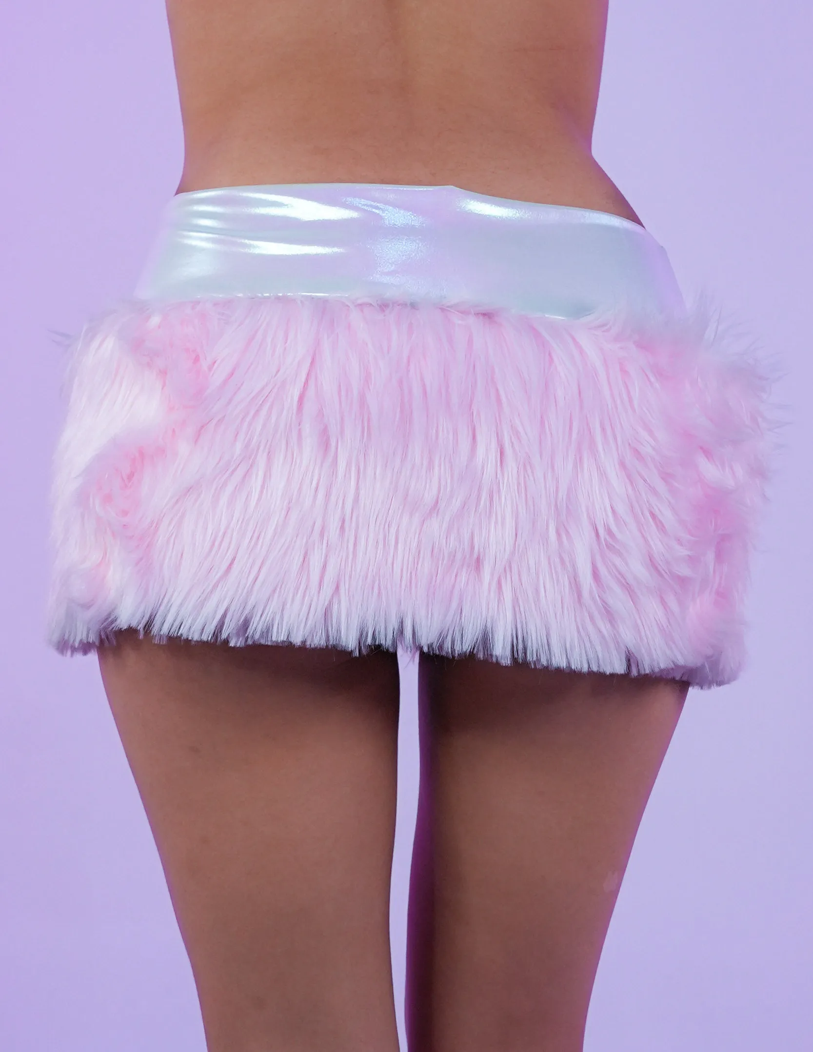 Cotton Candy Faux Fur Skirt