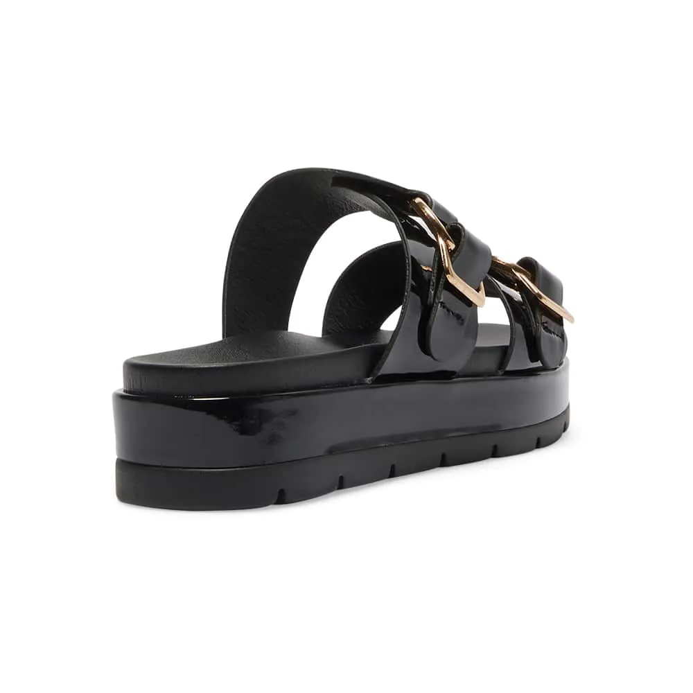 Fiction Slide in Black Patent