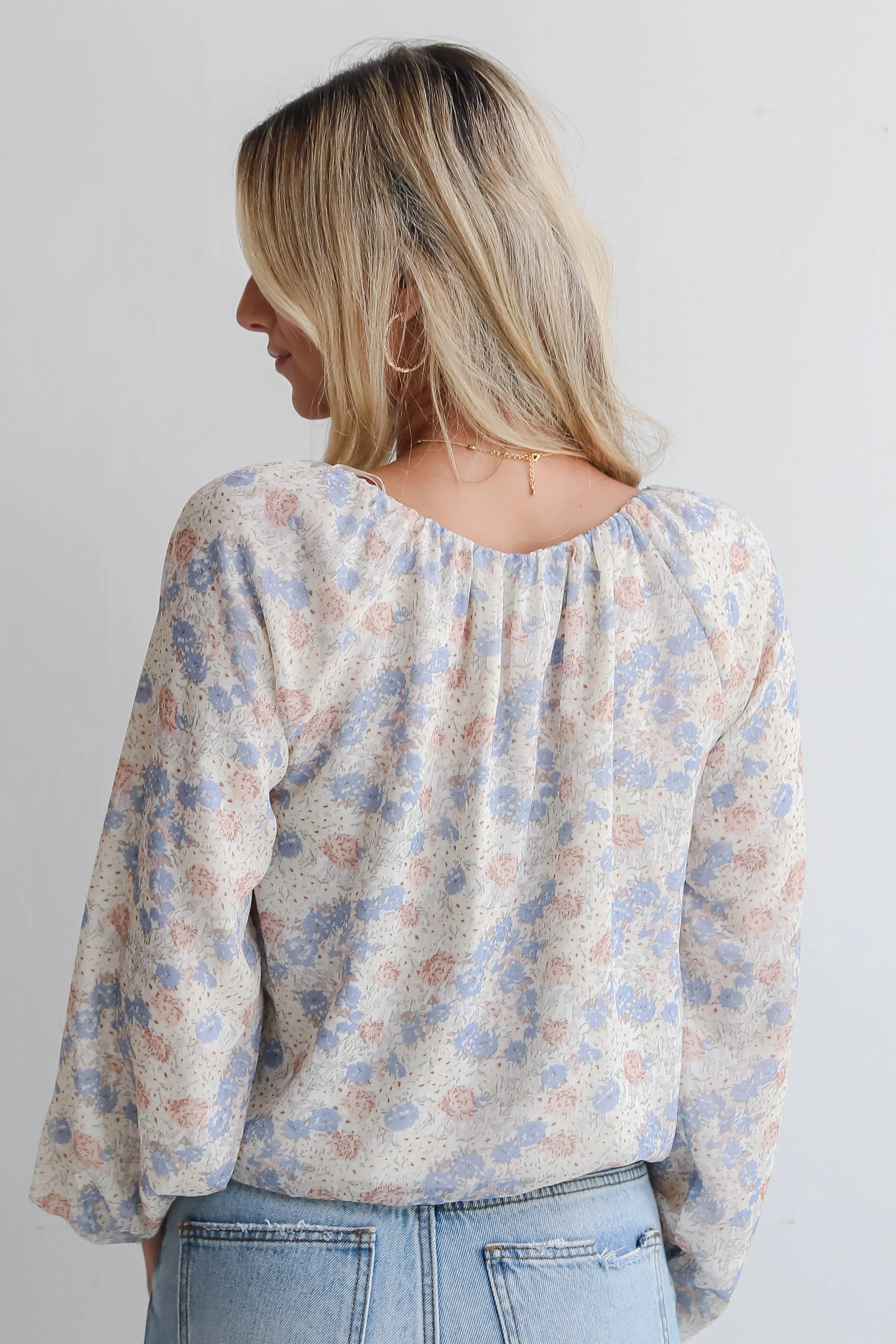 FINAL SALE - Stylish Grace Cream Floral Blouse