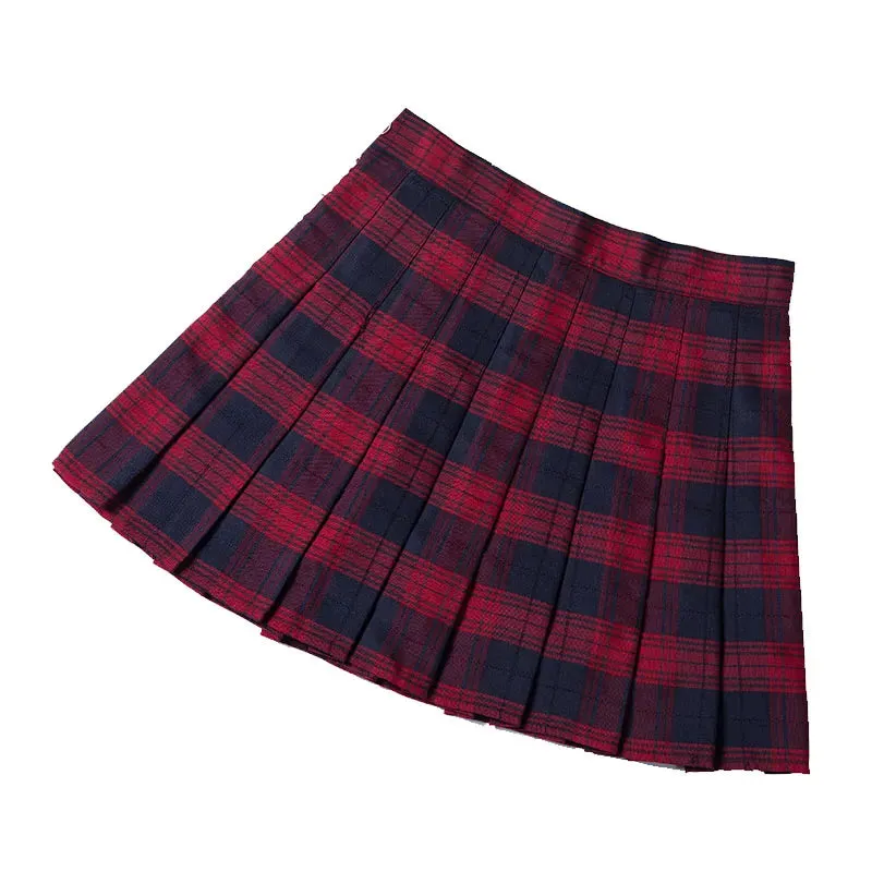 Funki Buys | Skirts | Women's Retro Plaid Pleated Mini Skirts