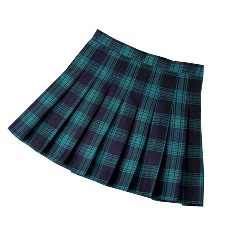 Funki Buys | Skirts | Women's Retro Plaid Pleated Mini Skirts