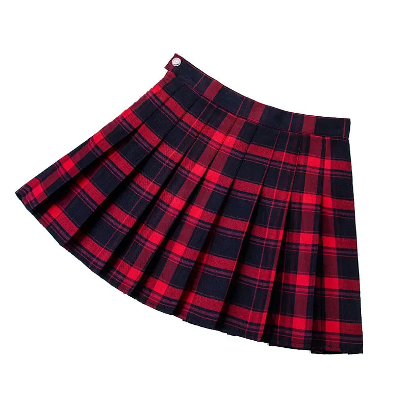 Funki Buys | Skirts | Women's Retro Plaid Pleated Mini Skirts