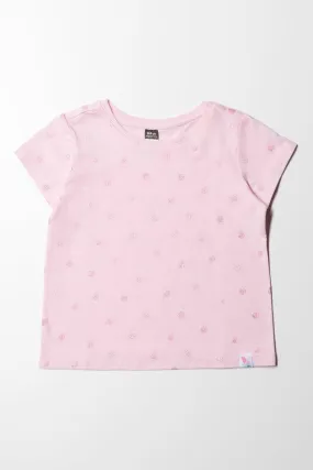 Glitter Spot T-Shirt Light Pink