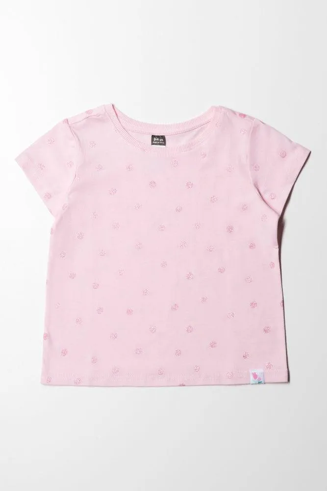 Glitter Spot T-Shirt Light Pink