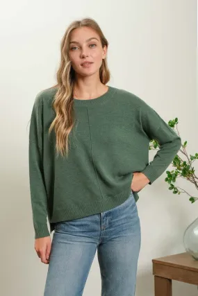 Green Basic Lightweight Sweater