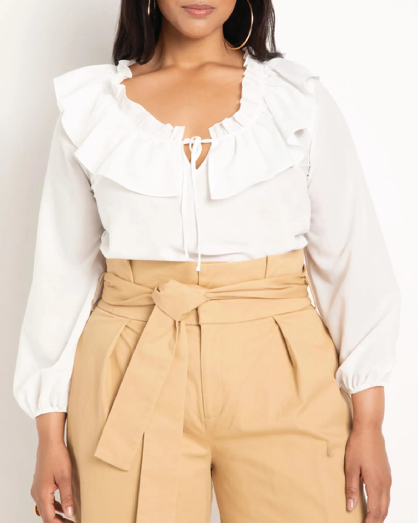 Khloe Ruffle Blouse | Soft White