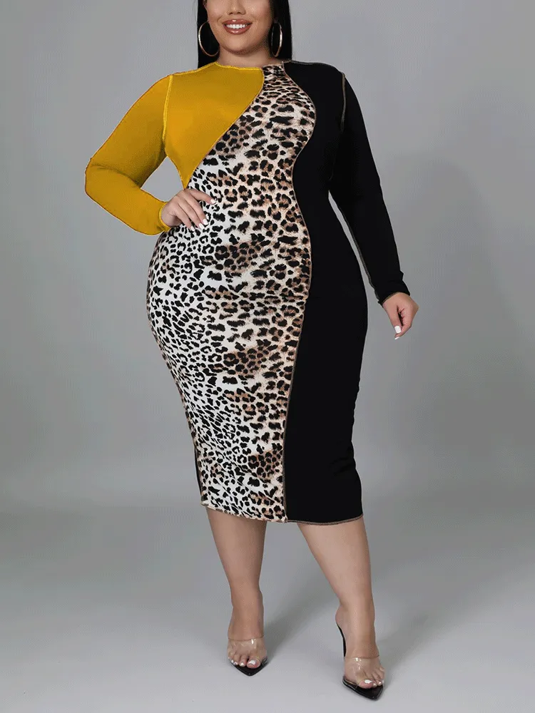 Leopard Party Graceful Midi Dress