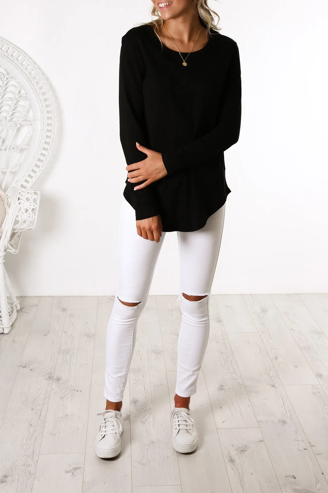 Megan Long Sleeve Top Black