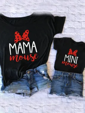 Mommy and Me Matching Mouse Slogan Tops