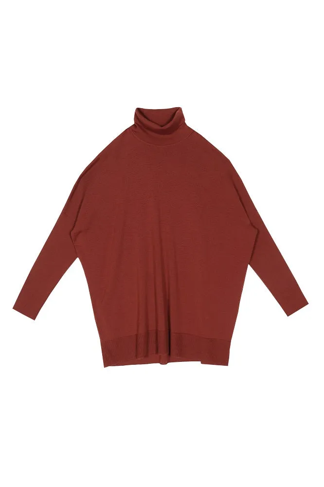 Noemi Merino Wool Blouse Brick Red