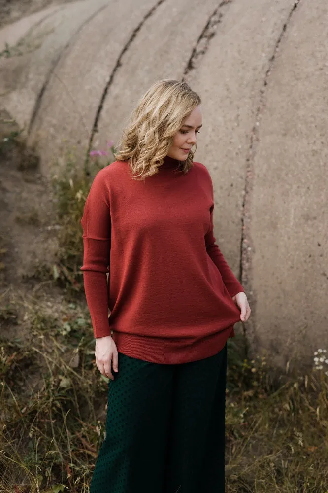 Noemi Merino Wool Blouse Brick Red