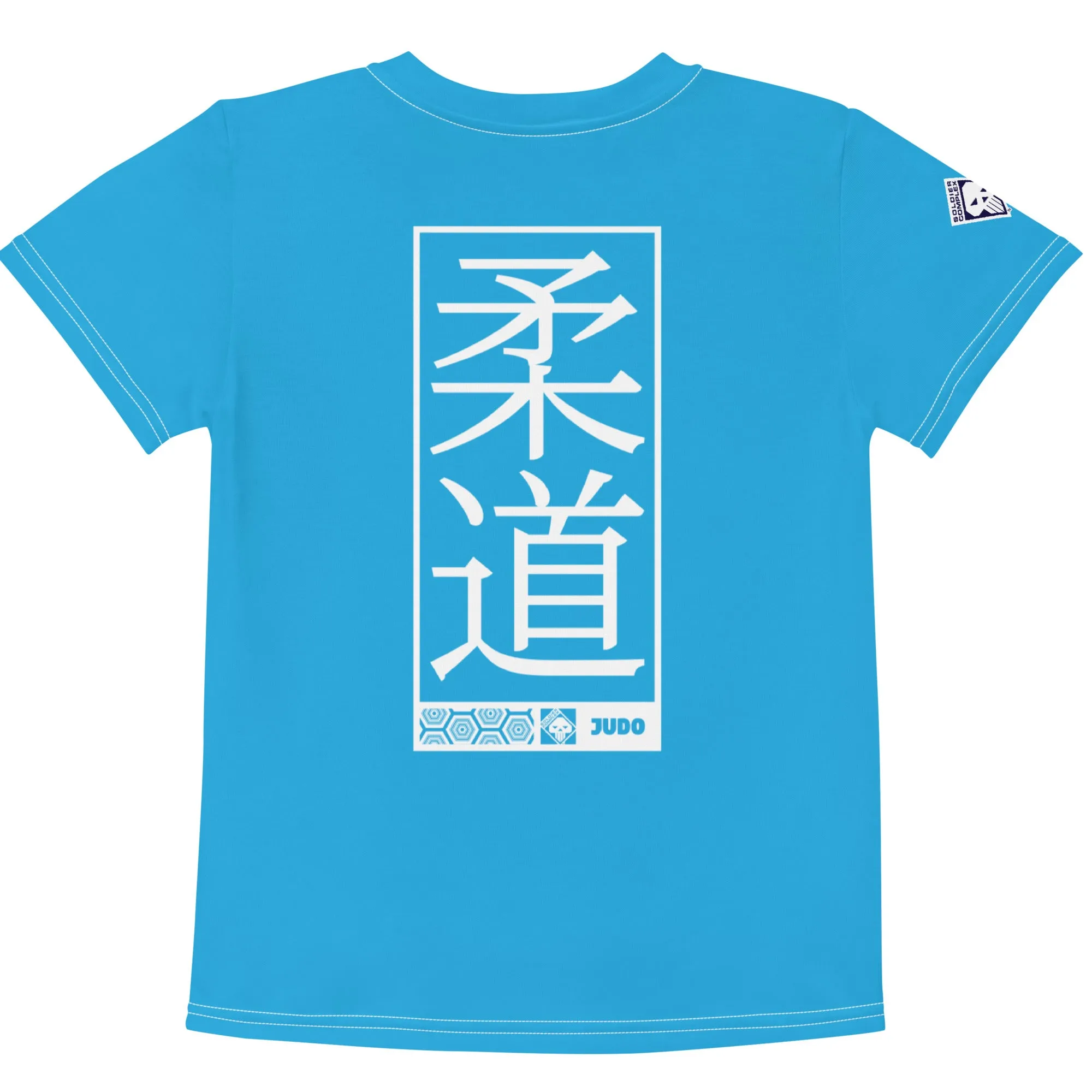 Playful Protection: Girl's Short Sleeve Judo Rash Guard - Cyan