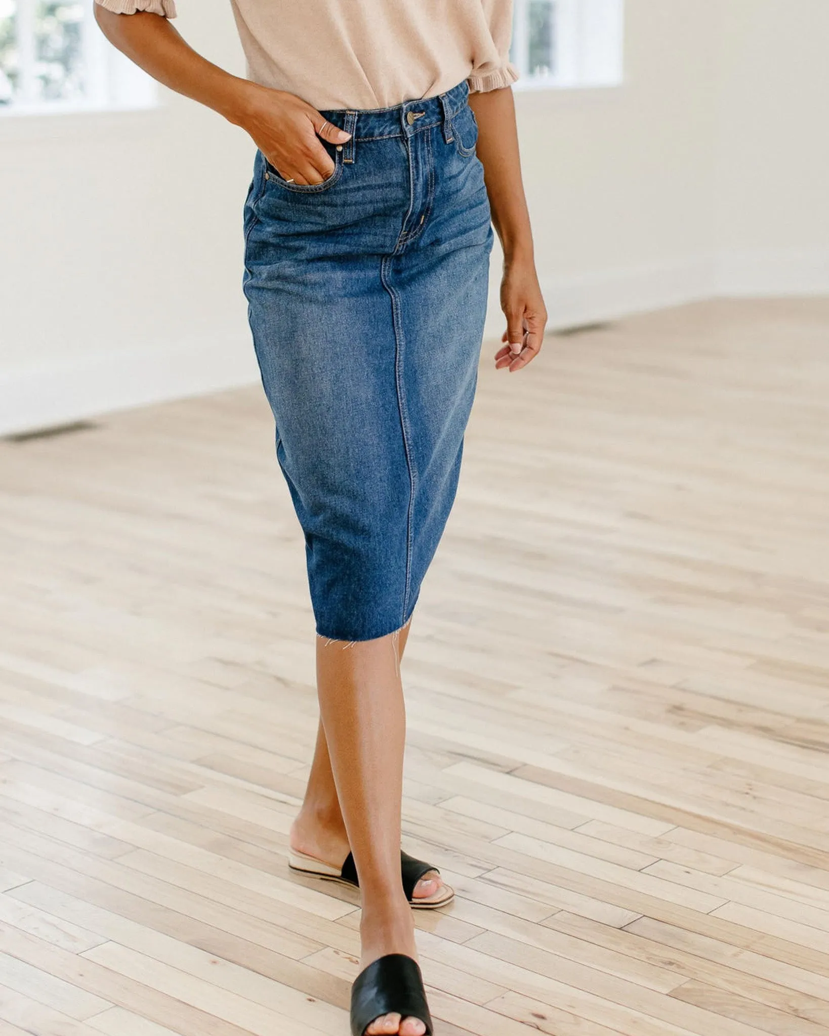 Rae High Waist Denim Skirt