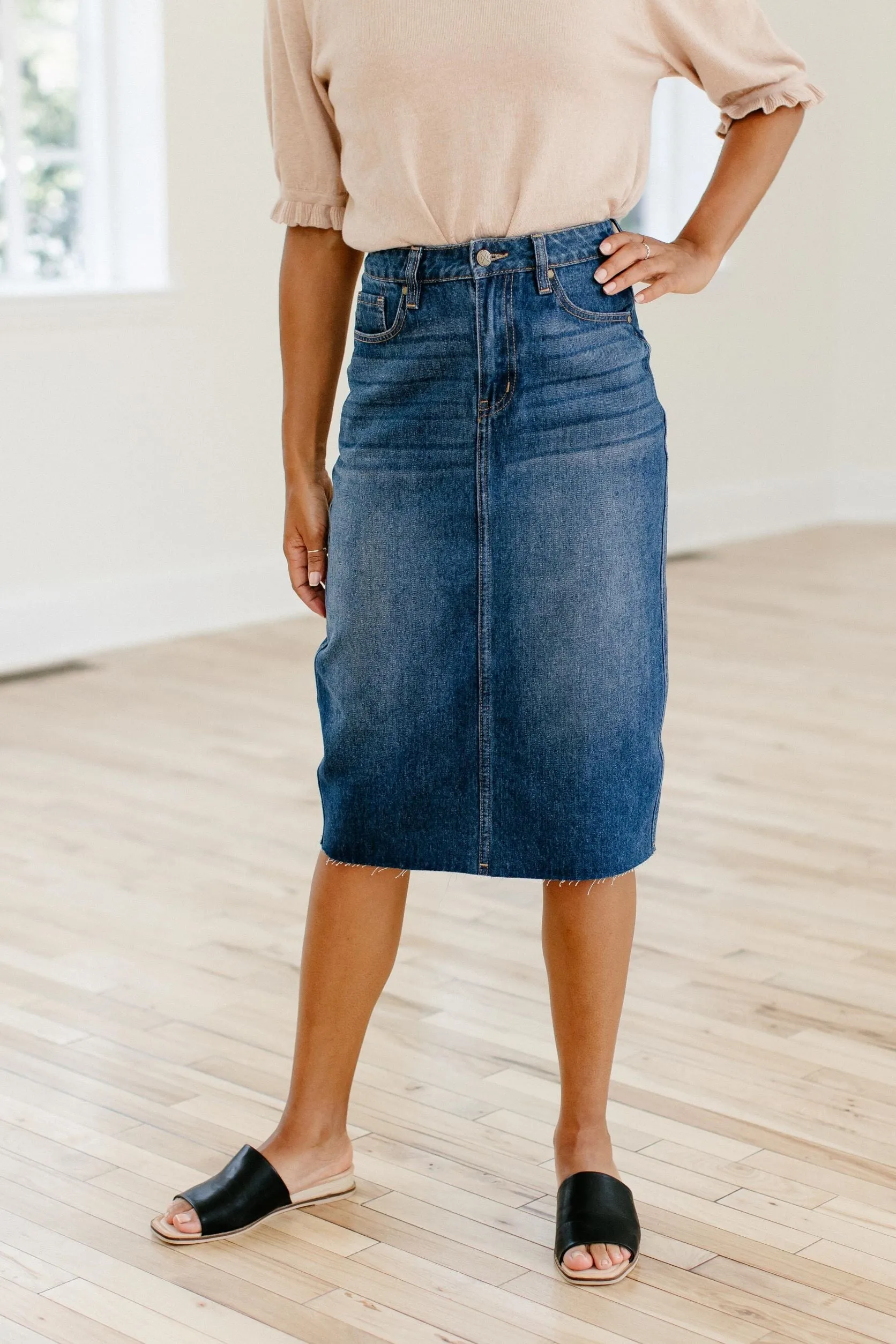 Rae High Waist Denim Skirt