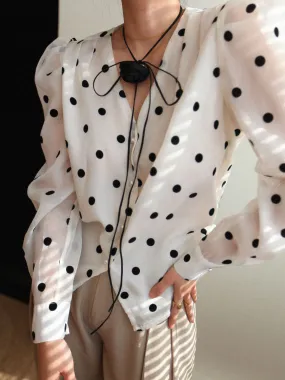 Sheer Polka Graceful Dot Blouse