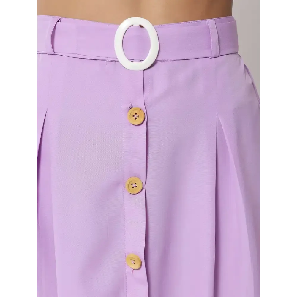 Stylish Crepe Purple Full Length Solid A-line Skirt For Women