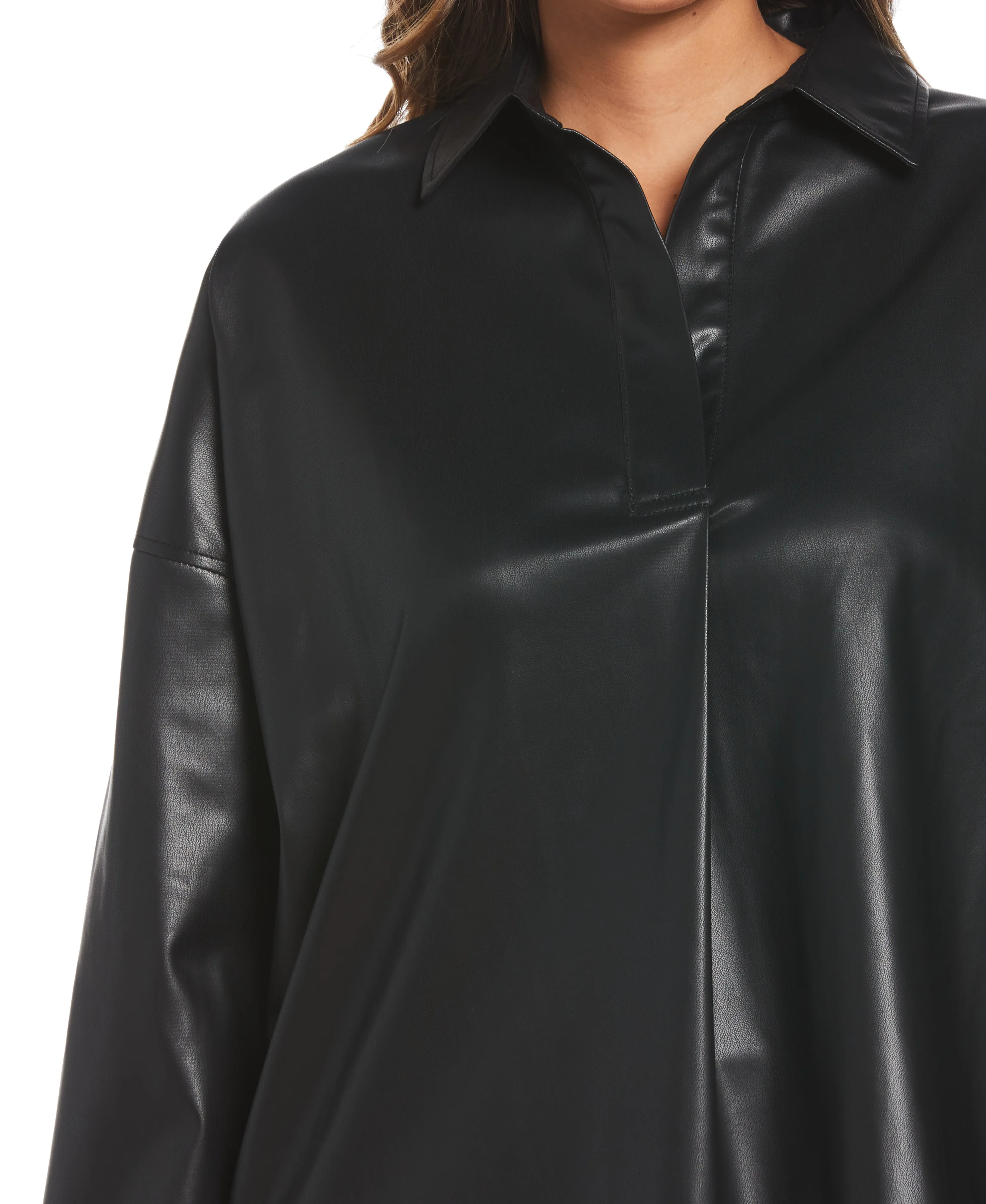 Vegan Leather Popover Top