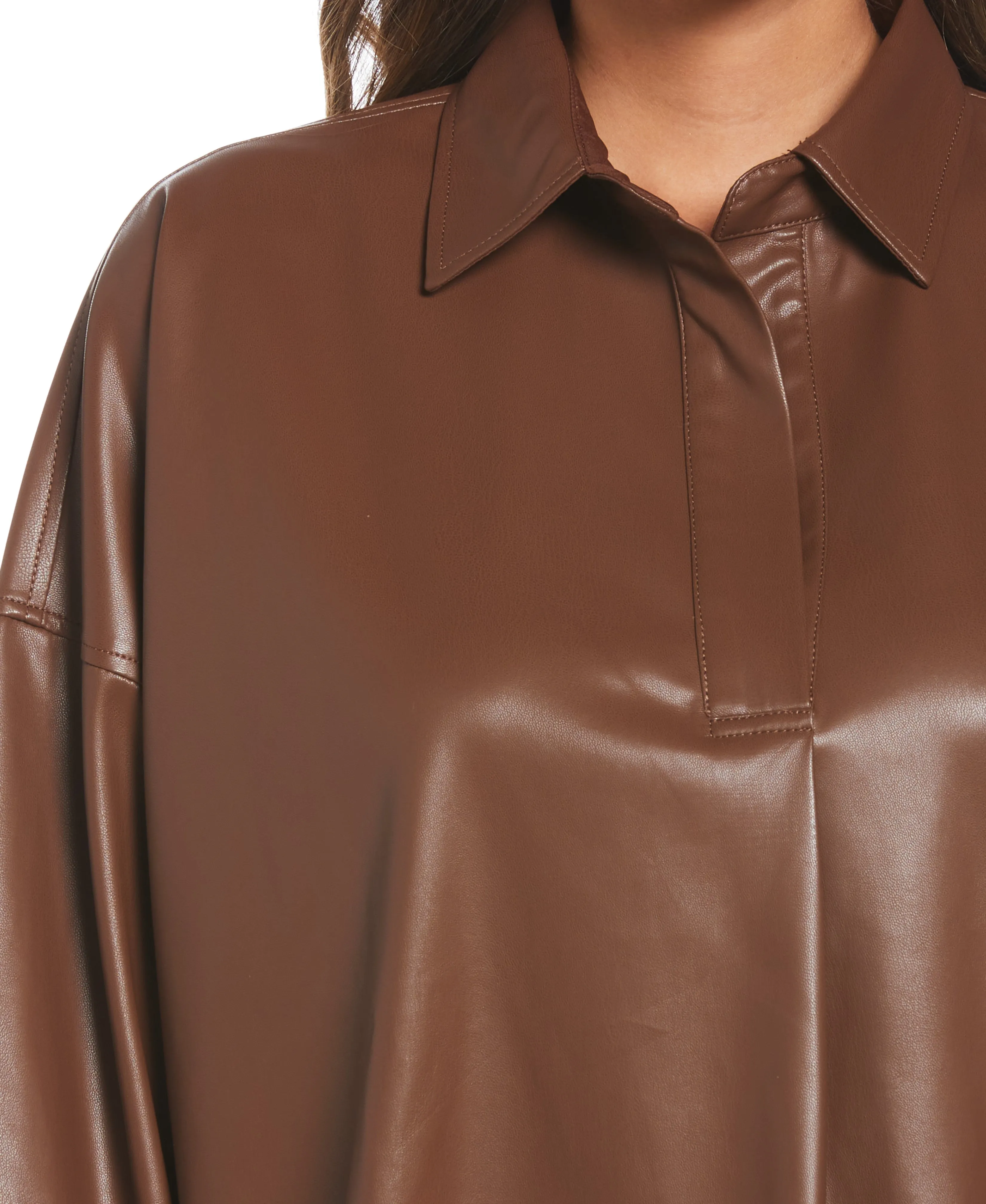 Vegan Leather Popover Top