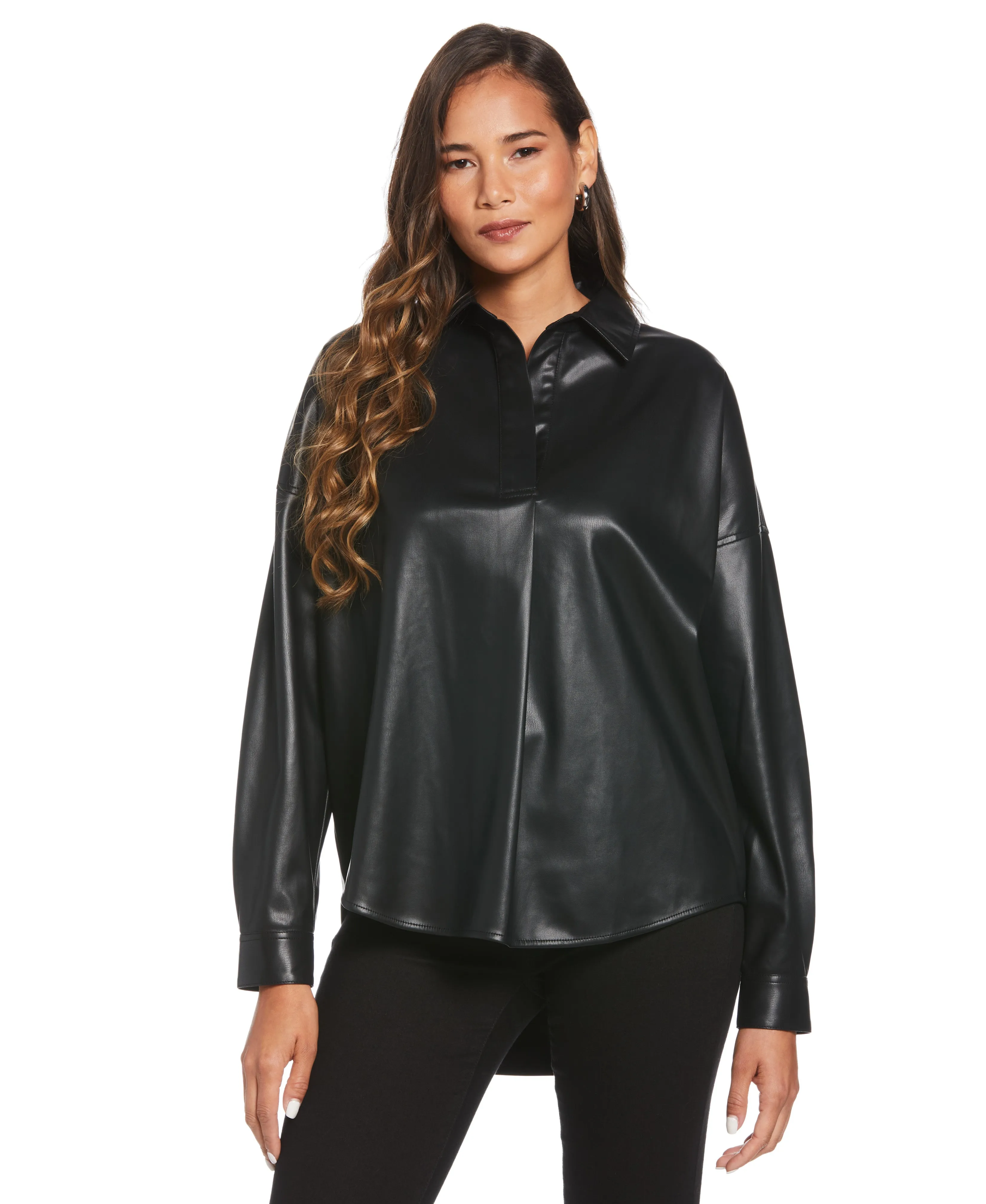 Vegan Leather Popover Top