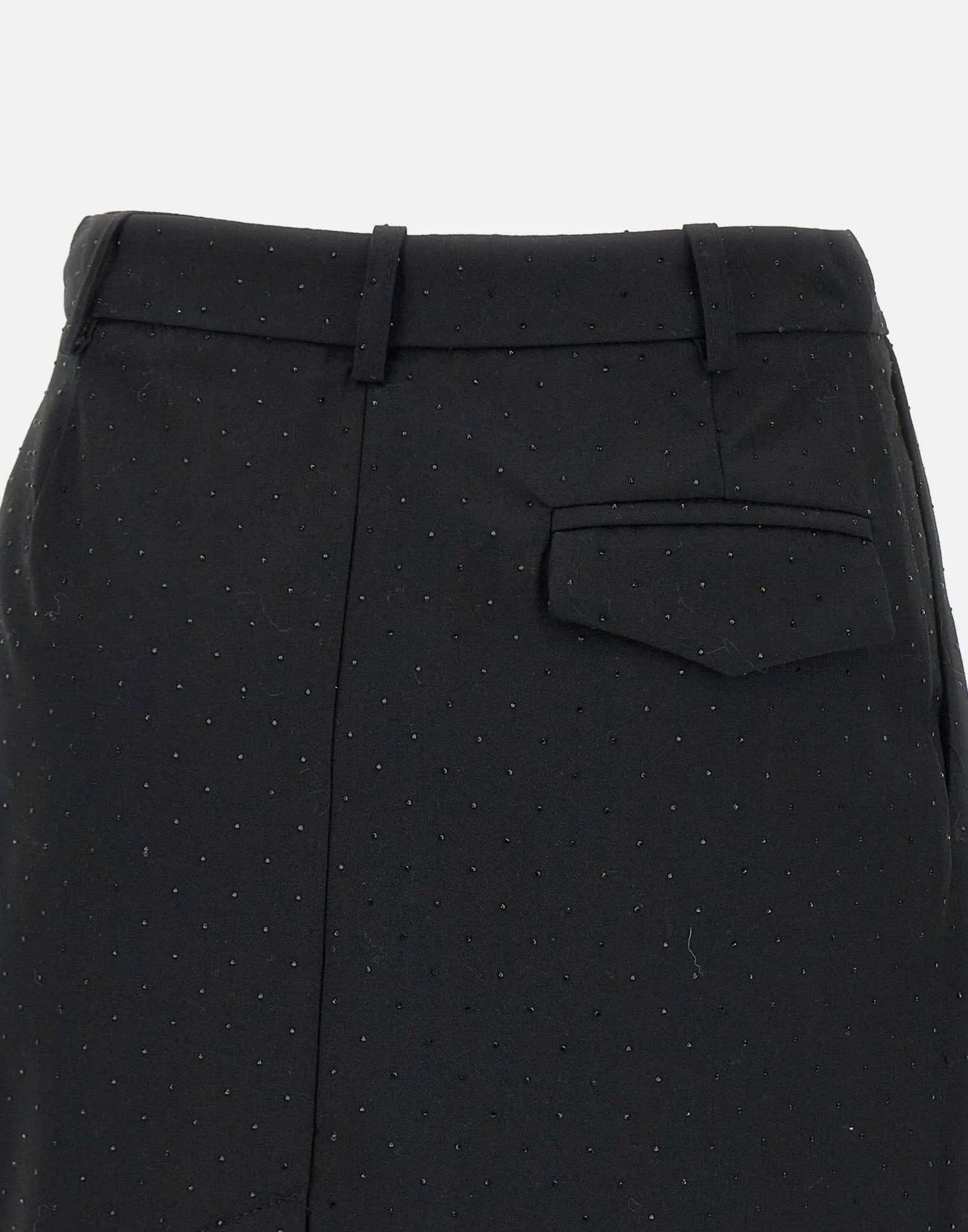 Viscose Blend Black Skirt with Beads