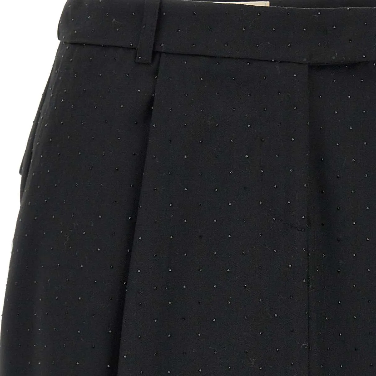 Viscose Blend Black Skirt with Beads