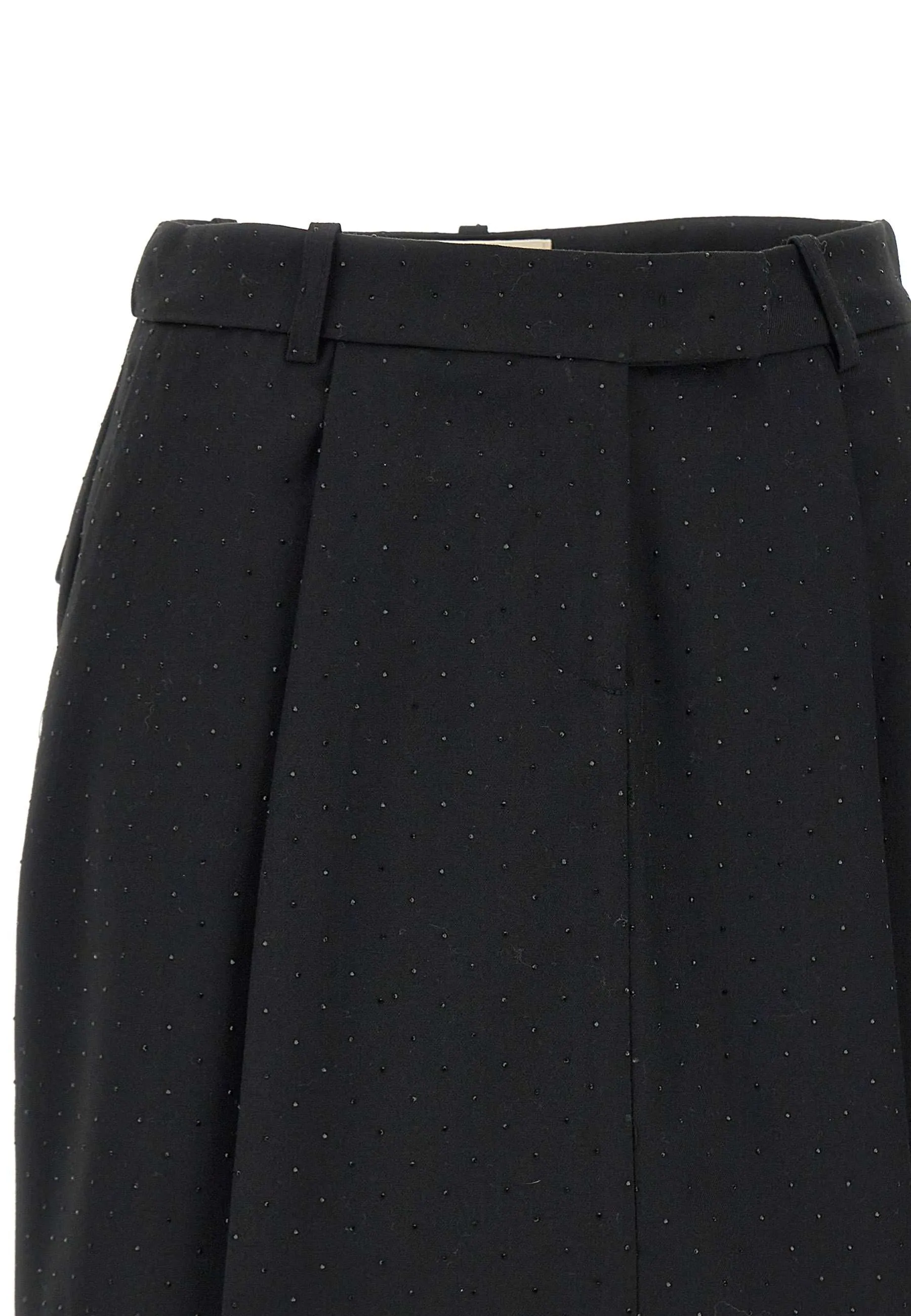 Viscose Blend Black Skirt with Beads