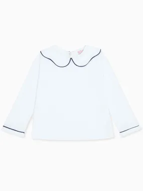 White Iziar Long Sleeve Girl Top