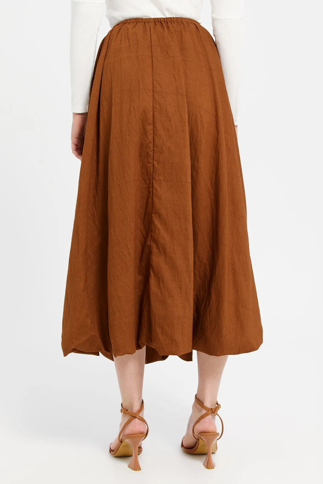 Women Brown Maxi Skirt