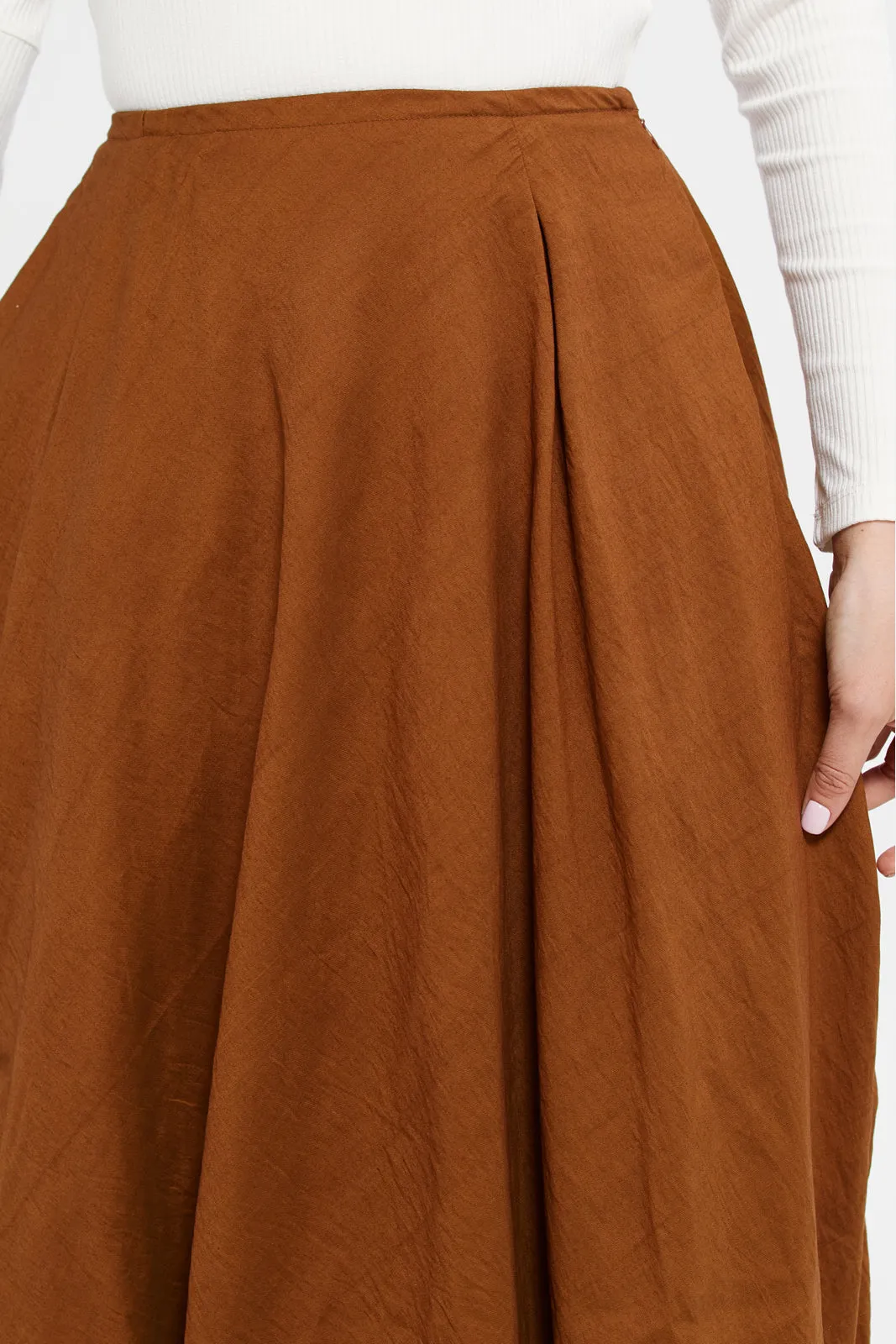 Women Brown Maxi Skirt