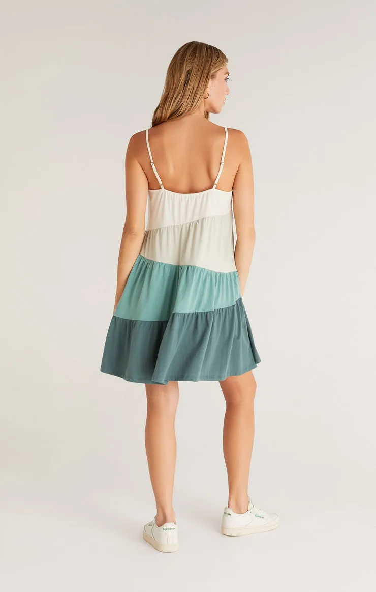 Z Supply Amalfi Color Block Mini Dress - Matcha