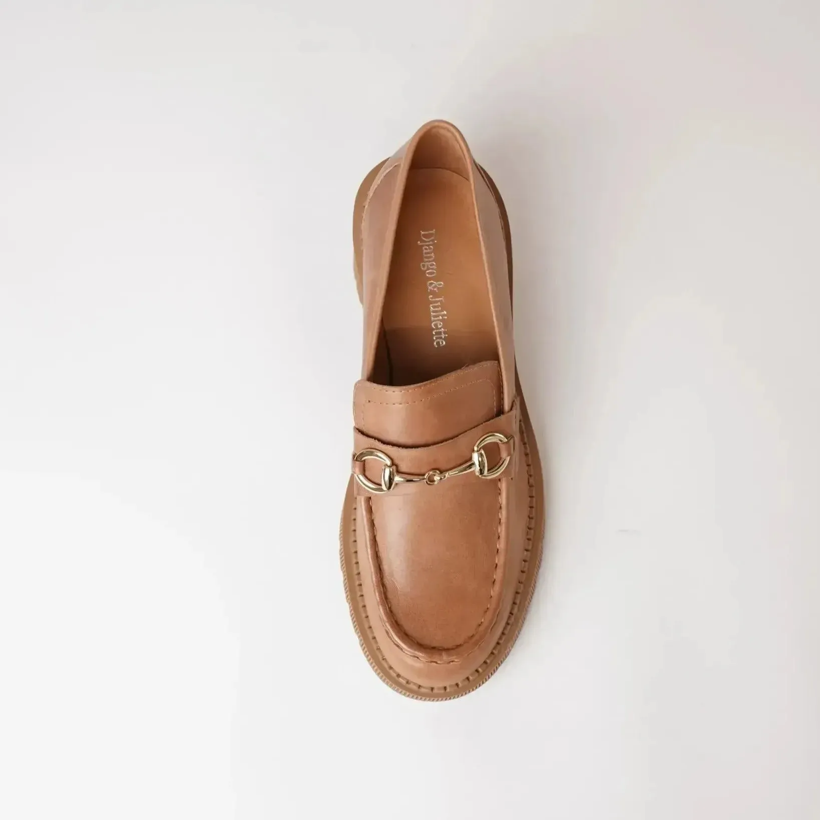 Zoey Tan Leather Loafers